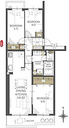 メゾン桜が丘10-2号棟 3LDKの間取図画像