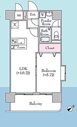 ドメイン藤沢 1LDKの間取図画像