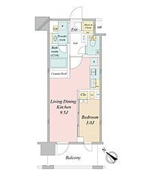 デュオステージ横濱桜木町 1LDKの間取図画像