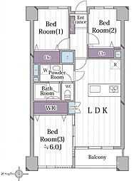星和磯子マンション 3LDKの間取図画像