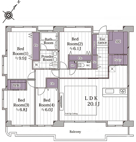 4LDK 間取り