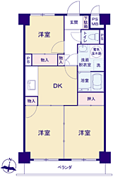 ダイアパレス戸塚 3DKの間取図画像