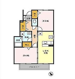 ローズコート夢 2LDKの間取図画像