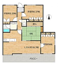 サーパス泉町 4LDKの間取図画像