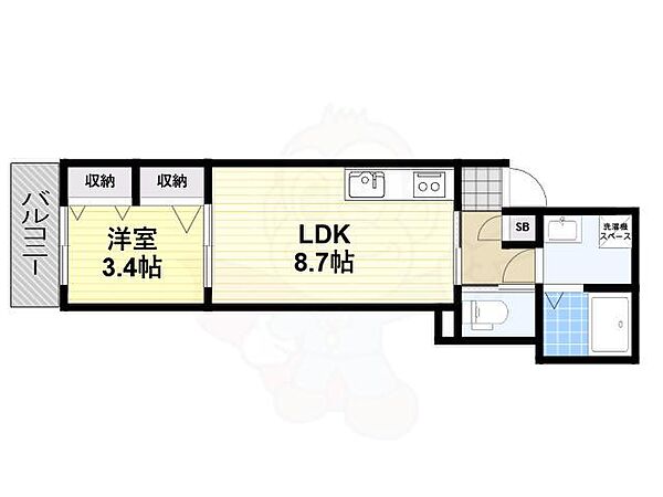 ジーメゾン大和郡山小泉 ｜奈良県大和郡山市小泉町(賃貸アパート1LDK・2階・31.46㎡)の写真 その2