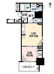 プレサンスロジェ名古屋久屋大通公園 1LDKの間取図画像