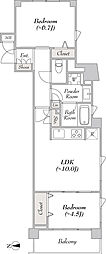 ミリアレジデンス大岡山 2LDKの間取図画像