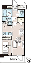 世田谷区三宿1丁目マンション 1LDKの間取図画像
