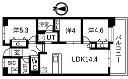 アクティ目黒駅前1号棟 3LDKの間取図画像