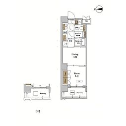 RJRプレシア蒲田 1DKの間取図画像