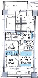 クラッシィハウス芝浦 2LDKの間取図画像