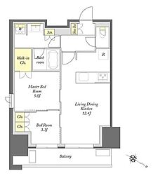 プライムメゾン中目黒 2LDKの間取図画像