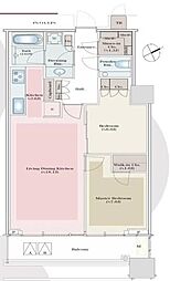 三田ガーデンヒルズウエストヒル 2LDKの間取図画像