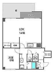 池尻ハウス 1LDKの間取図画像