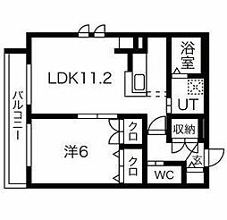 ピソアルセ品川 1LDKの間取図画像