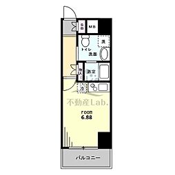 ルネ日本橋アネーロ ワンルームの間取図画像