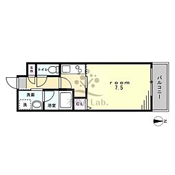 グランシス難波西 1Kの間取図画像