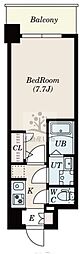 S-RESIDENCE難波大国町domina 1Kの間取図画像