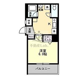 willDo難波w1 1Kの間取図画像