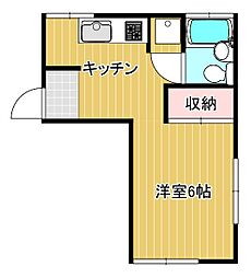 マーメイド ワンルームの間取図画像