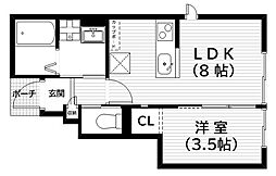 グッドライフステージ富士見台 1DKの間取図画像
