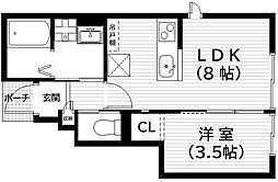 グッドライフステージ富士見台 1DKの間取図画像