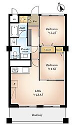 シャルマン築地明石町 2LDKの間取図画像