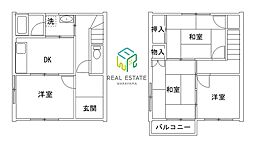 和歌浦ハイツ 1階4DKの間取り