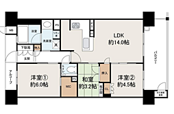 シャルマンフジ和歌山市駅レジタージュ 3LDKの間取図画像