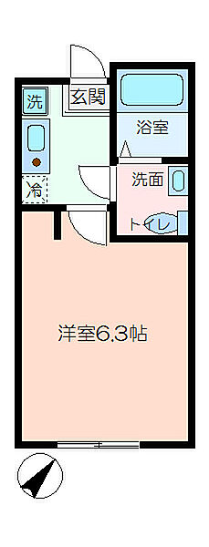 コムフィ杉田 101｜神奈川県横浜市磯子区杉田３丁目(賃貸アパート1K・1階・18.09㎡)の写真 その2