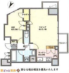 ミルーナヒルズ金町 1LDKの間取り