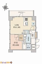 ミルーナヒルズ亀有 1LDKの間取図画像