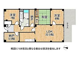 苦楽園アーバンライフ1号棟 3SLDKの間取図画像
