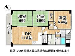 グリーンエクセル甲子園 3LDKの間取図画像