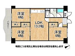 サニーハウス明石 3LDKの間取図画像