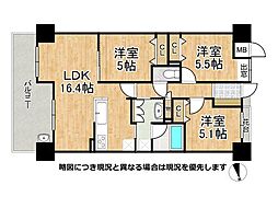 ディアステージ宝塚清荒神 3LDKの間取図画像