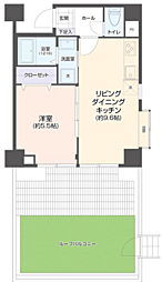 コスモ赤羽 1LDKの間取図画像