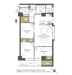 ウイスタリアマンション 3LDKの間取図画像