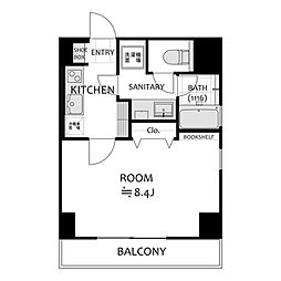 リラーシュコート西蒲田 1Kの間取り