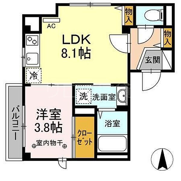 東京都品川区東品川3丁目(賃貸マンション1LDK・4階・33.73㎡)の写真 その2