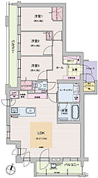 グランファーレ真駒内グランフォレスト 3LDKの間取図画像