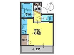 レグルスハイツ ワンルームの間取図画像