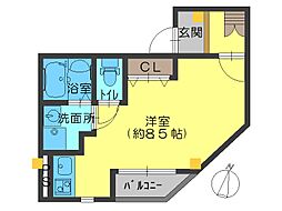 ブリゼ ワンルームの間取図画像