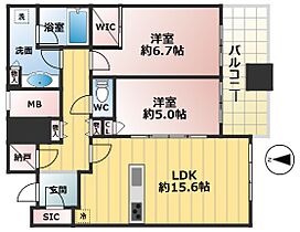 梅田ガーデンレジデンス  ｜ 大阪府大阪市北区曾根崎2丁目（賃貸マンション2LDK・19階・66.56㎡） その2