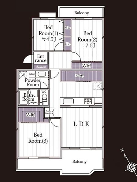 3LDK 間取り