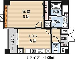 兵庫県西宮市津門西口町（賃貸マンション1LDK・4階・44.05㎡） その2