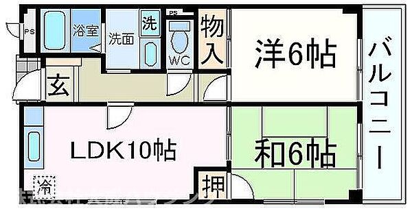 マンションOMOYA ｜兵庫県西宮市江上町(賃貸マンション2DK・4階・51.15㎡)の写真 その2