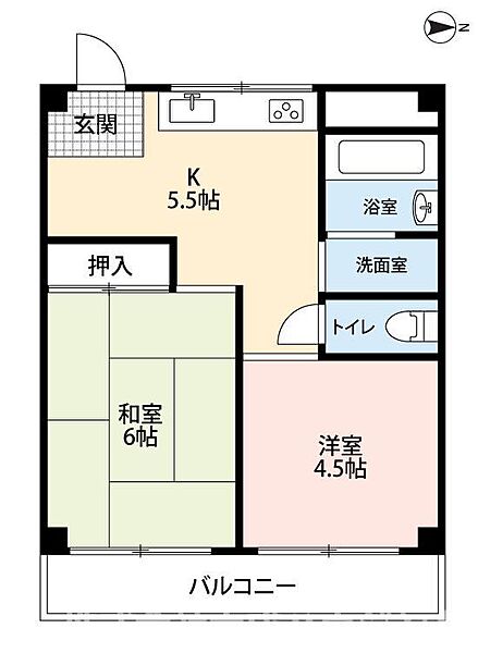 中尾ビル ｜兵庫県西宮市室川町(賃貸マンション2DK・3階・36.40㎡)の写真 その2