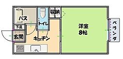 五福パールハイツ 1Kの間取図画像