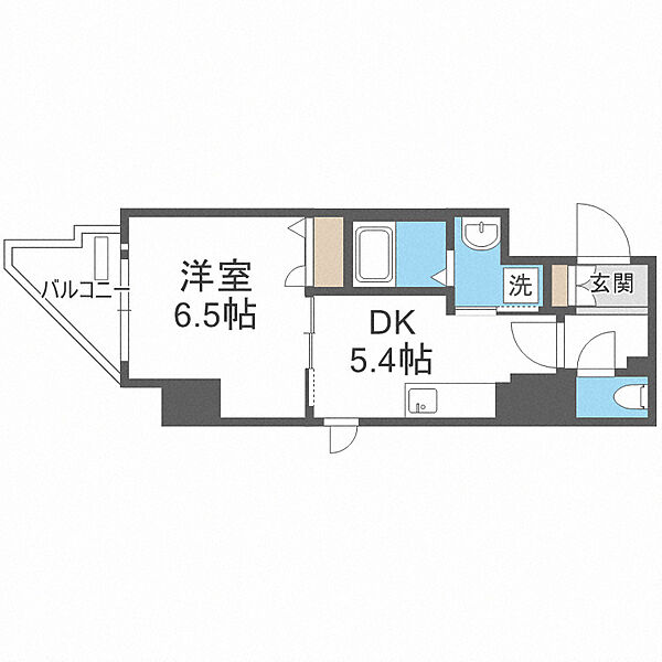 ファーストフィオーレ谷町六丁目フェリシア ｜大阪府大阪市中央区上本町西1丁目(賃貸マンション1DK・12階・30.43㎡)の写真 その2